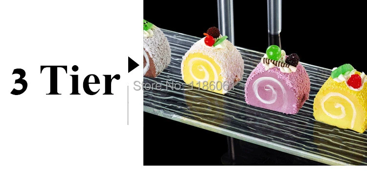 Three Tier Acrylic Wedding Cake Plastic Stainless Buffet Cupcake Party Stand for Bread Shelf Holder Display Bolo Prateleira