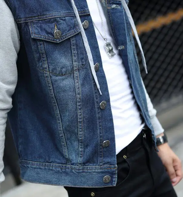 Rlyaeiz 2018 Spring Autumn Plus Size Denim Jackets Men Cotton Vintage Wash Water Clothing Oversize Jeans Coats 5XL | Мужская одежда