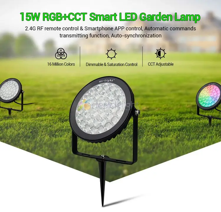 Светодиодный садовый светильник Mi.Light 15 Вт RGB + CCT FUTC03 IP65 водонепроницаемый