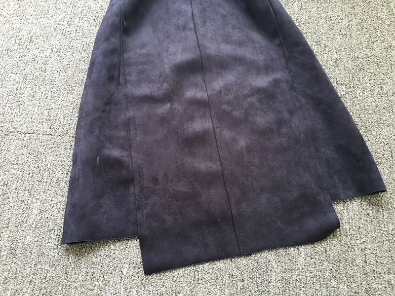 Женское весеннее летнее Осеннее высококачественное Замшевое платье с открытой