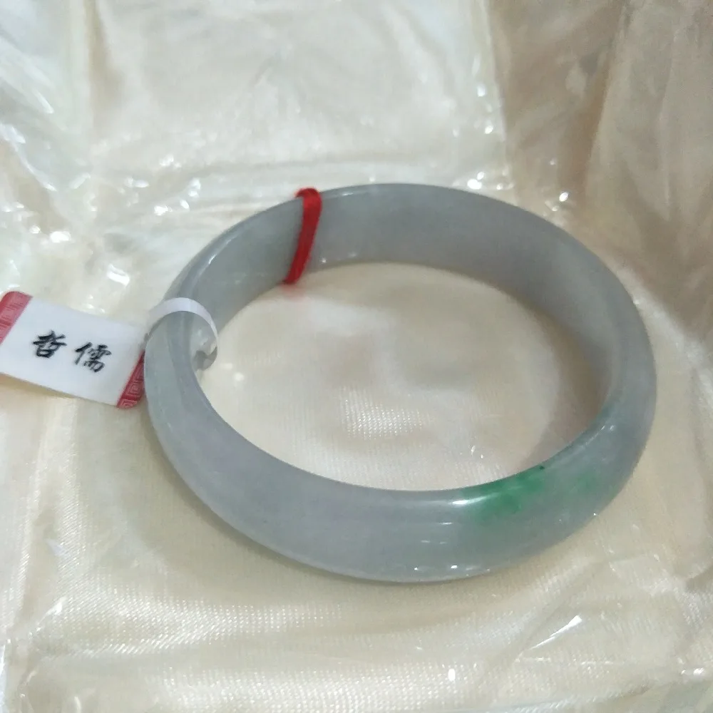 

Zheru Jewelry Natural Jadeite Bracelet Natural Elegant Green Bicolor 54-62mm Jade Bracelet Send National A-level Certificate