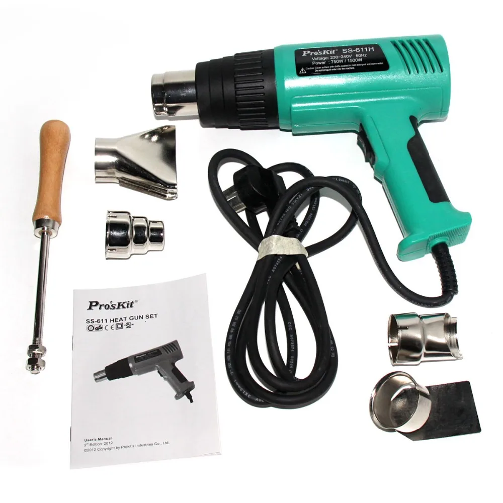 Бесплатная доставка pro'skit ss 611h Электрический Термовоздуходувы 240 В/1500 Вт фена
