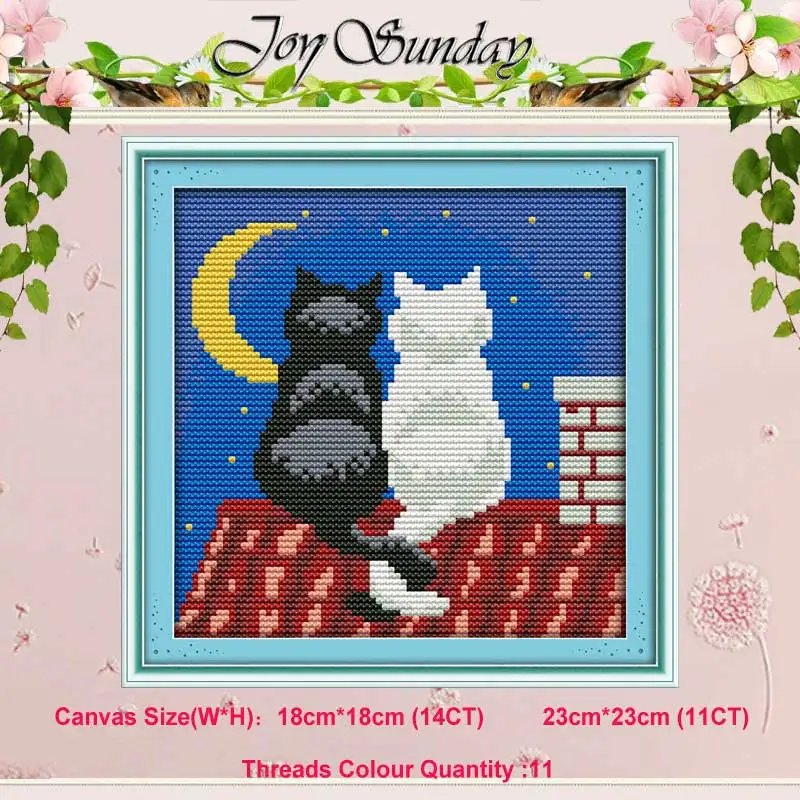 Black white cat Коты под солнцем Черный Белый Кот Счетный 11CT 14CT Набор для вышивки крестиком сделай сам DMC Набор для вышивки крестом вышивка рукоделие домашний декор - Цвет: Black white cat