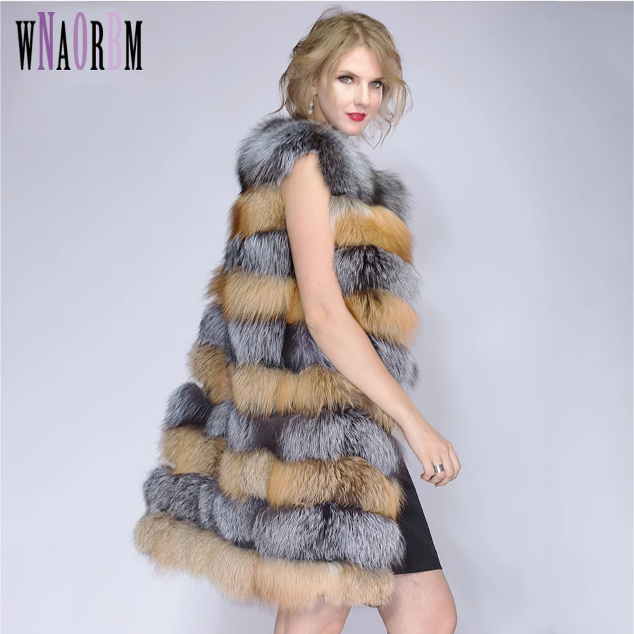 100% Real Fur Vest luxury Women Winter Fashion Style Natural Fur Vest Lady Whole Fox Fur Vests Top Quality Real Fur Coat Vest