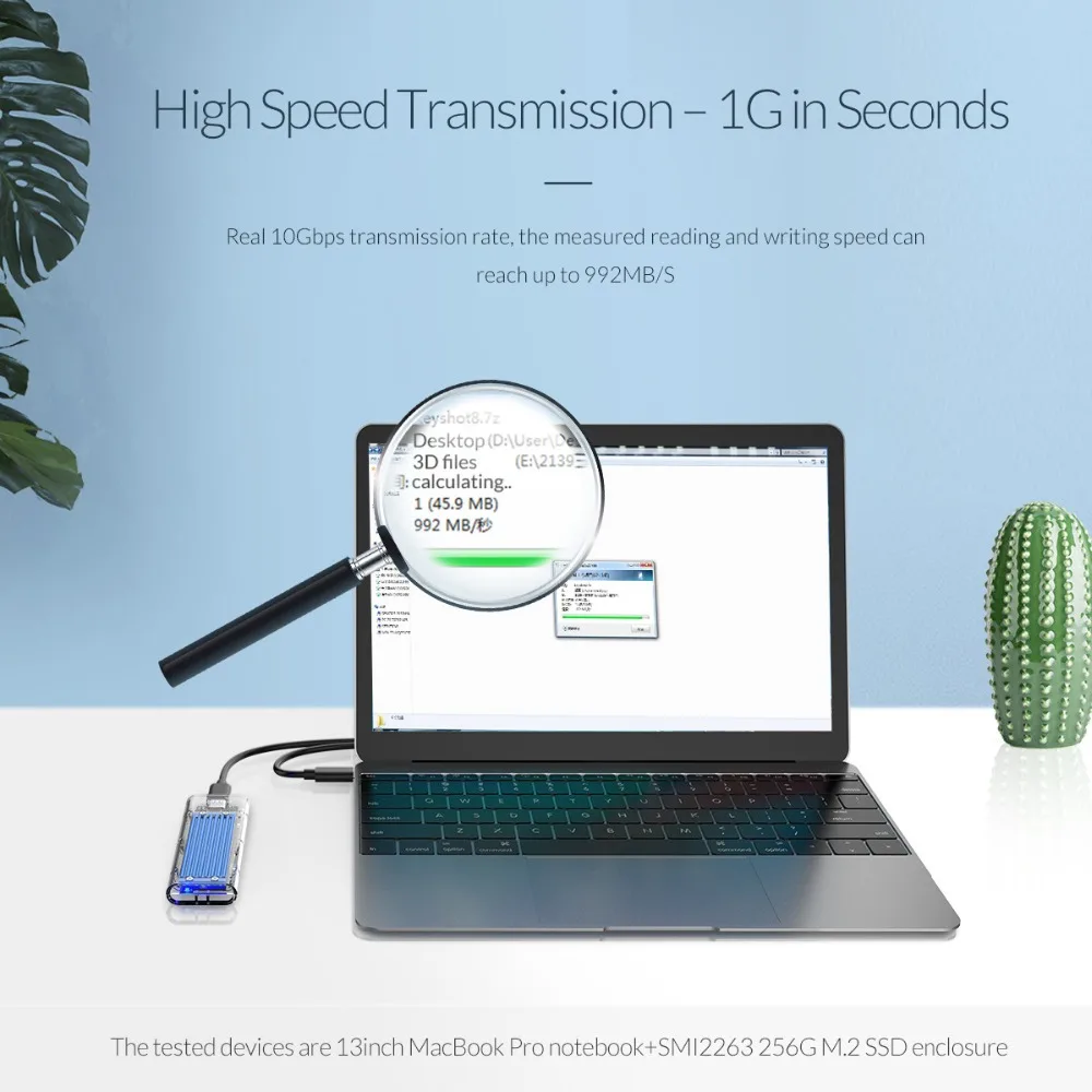 Высококачественный USB3.1 Gen2 type-c M.2 NVME корпус SSD, HDD для Windows Mac