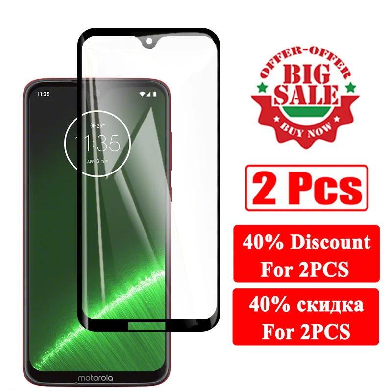 Полное покрытие Защитное стекло для Motorola Moto G7 Play Plus Power Verre защита экрана защитная