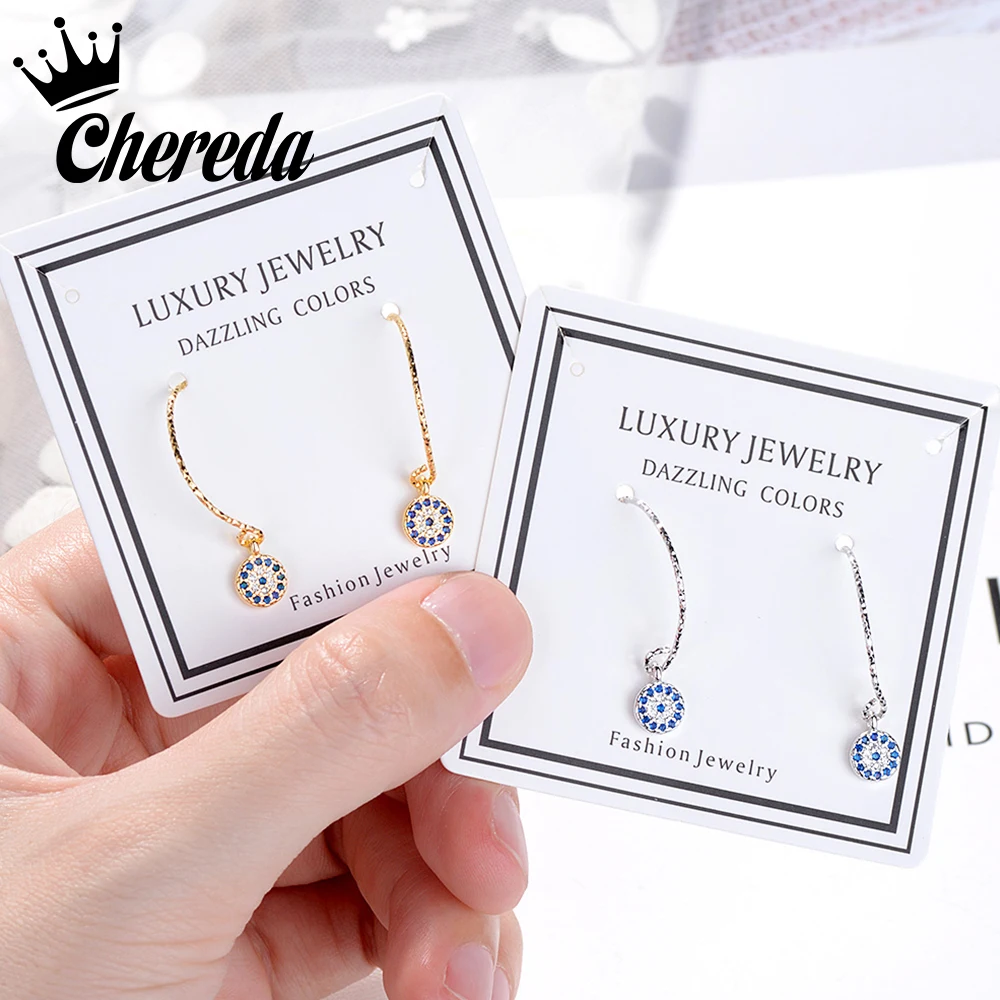 Женские серьги-капельки Chereda модные золотые серьги с круглыми глазами чертенка