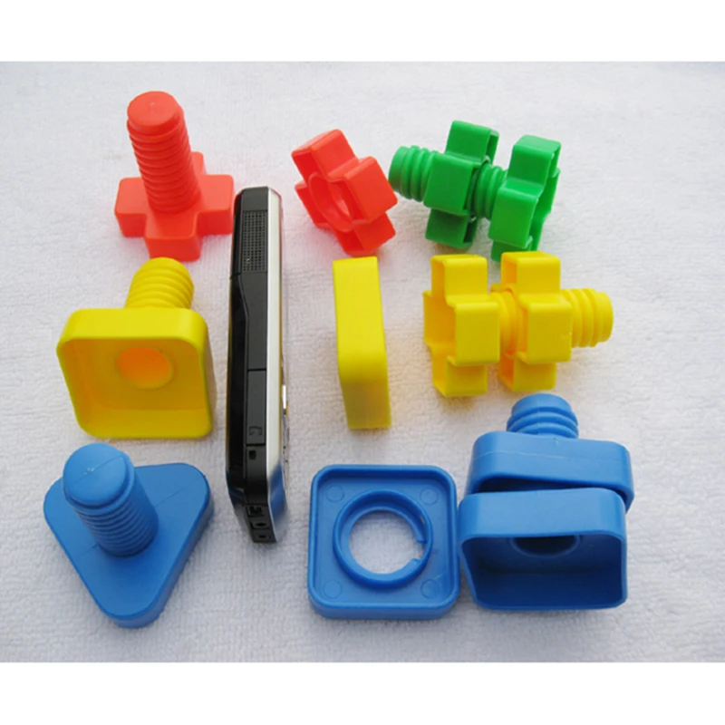 Завинчивания блоки игрушки ЕВА Несколько Цвет различных форм завинчивания орехи