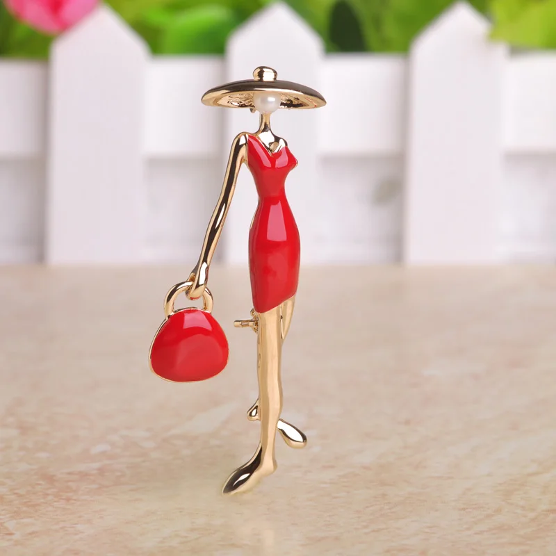 Модная женская брошь для сумок Funmor корсажная Высококачественная красная