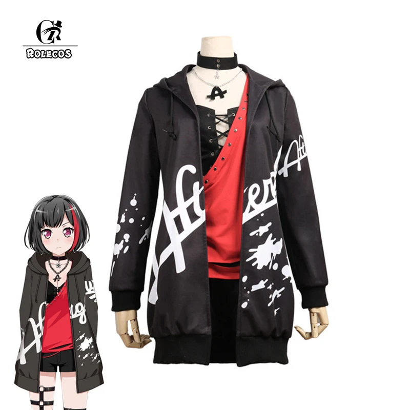 ROLECOS аниме BanG Dream! Afterglow маскарадные костюмы Mitake Ran костюм куртка с сексуальным