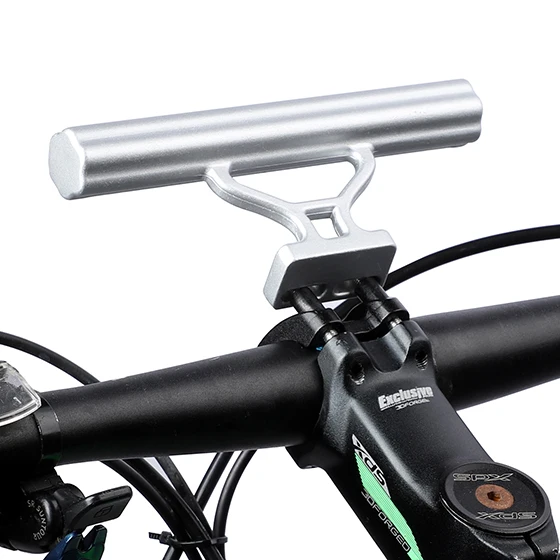 Silver WEST BIKING велосипедный руль удлинитель флэш-светильник Держатель Ручка Бар Велосипедный светильник фонарь кронштейн Аксессуары для велосипеда 4 цвета - Цвет: Silver