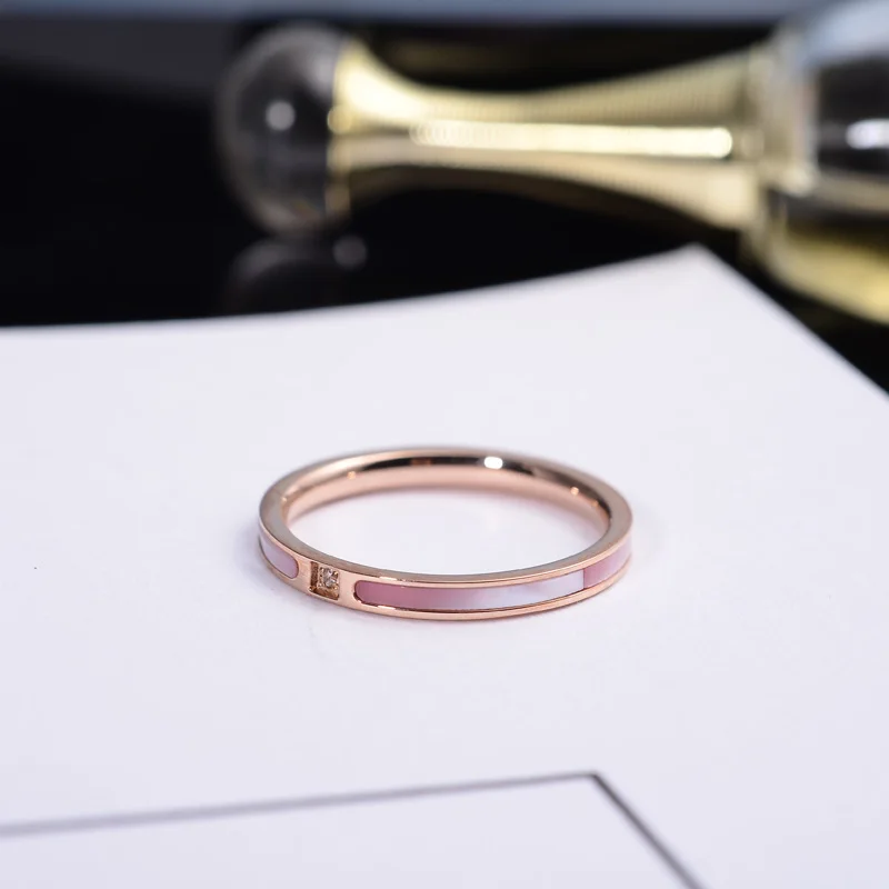 YUN RUO Топ бренд черный белый циркон хрустальные кольца для женщин девушек