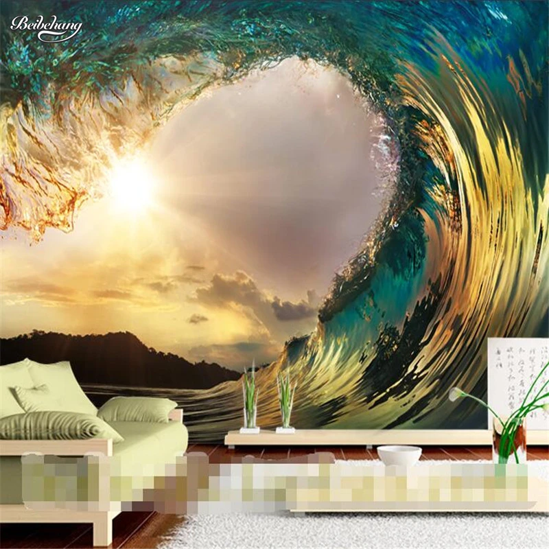 Обои beibehang высокого качества для серфинга морских волн спальни гостиной фоновая