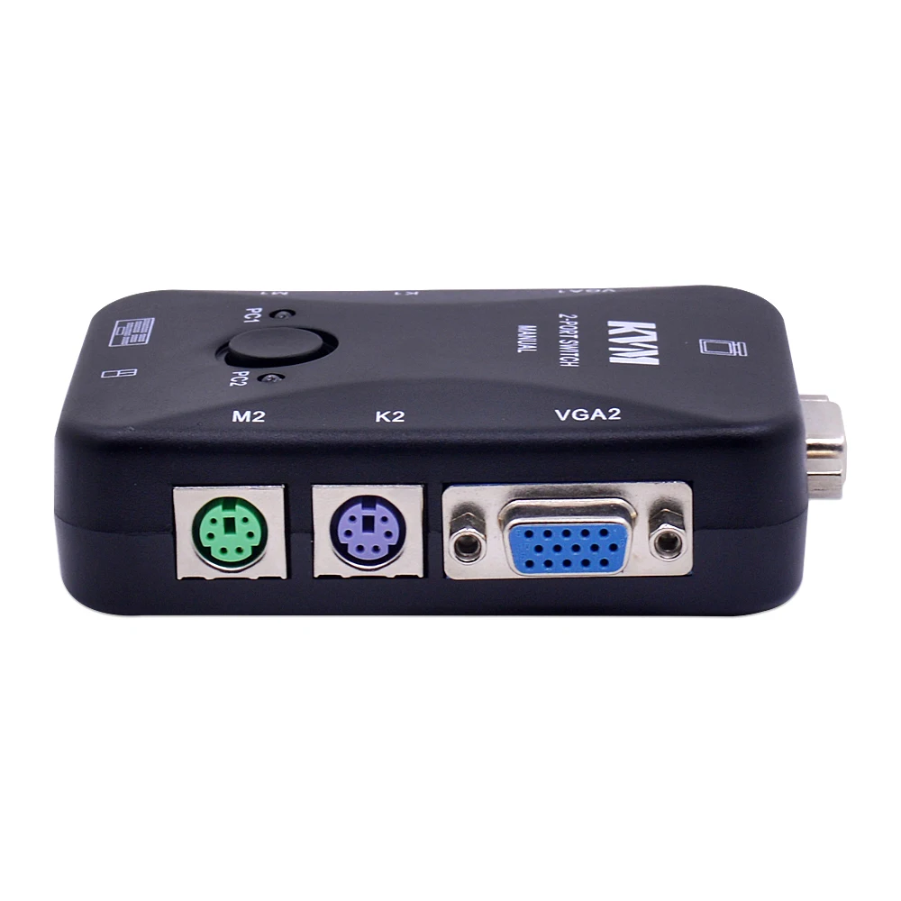 2 порта PS/2 KVM переключатель VGA SVGA разветвитель Box контроллер для клавиатуры мышь