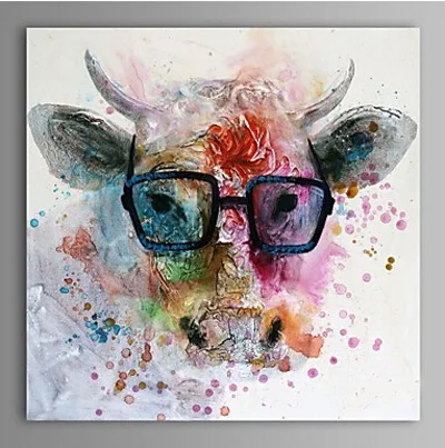 

Hand Painted Modern Abstract Cow Wall Canvas Art Decoration Oil Painting on Canvas Wall Pictures for Living Rooms Without Frame