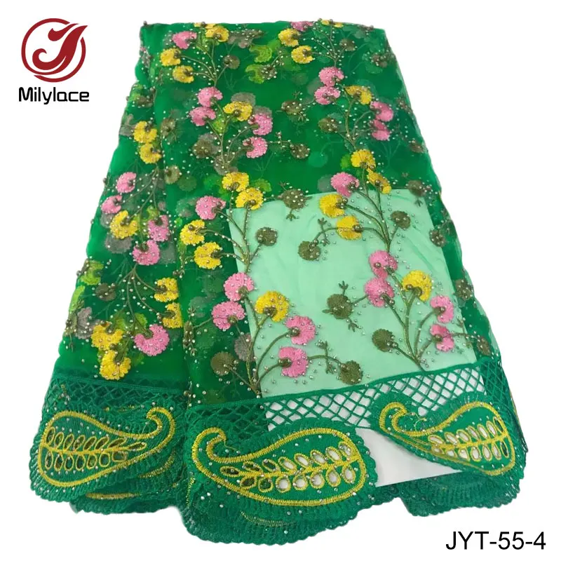Milylace Embrioideried круговая индийская Кружевная Ткань 5 ярдов камни Гана кружевная