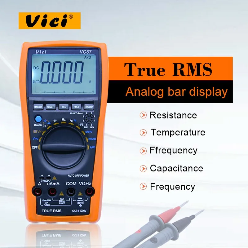 VICI VC87 Цифровой мультиметр TRMS 6000 цифр с аналоговым дисплеем частотно регулируемый