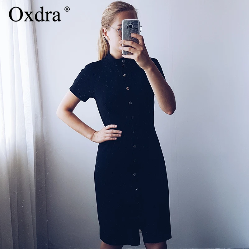 Oxdra женское Повседневное платье Для женщин лето-осень на пуговицах