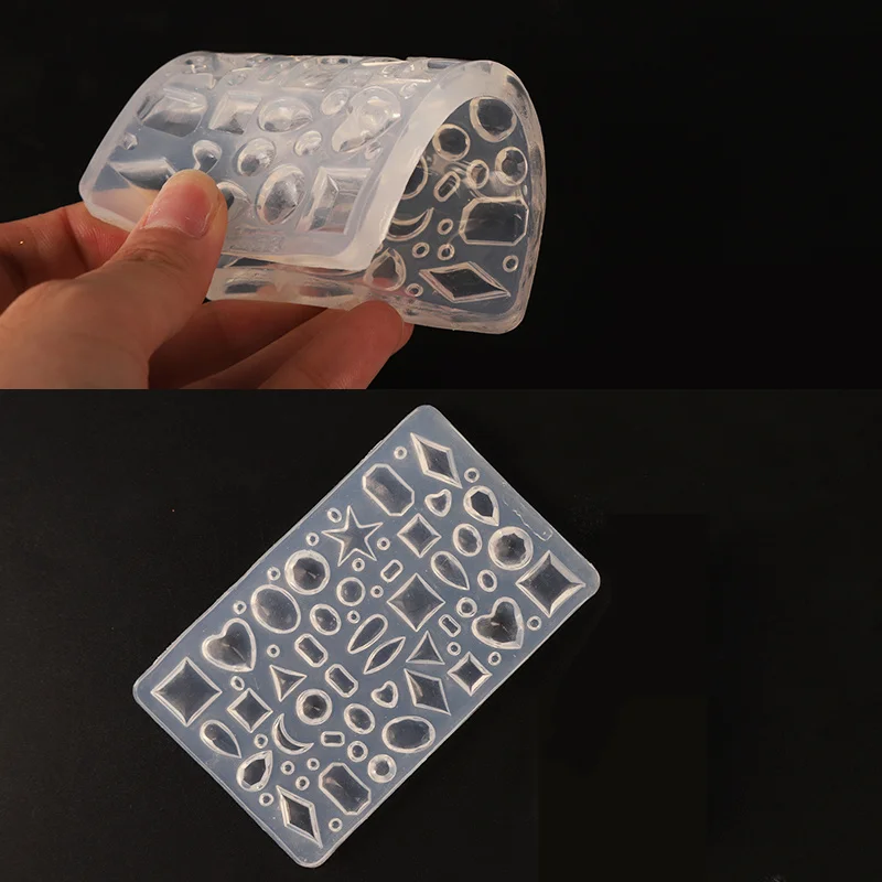 3D акриловые алмазные ювелирные изделия, форма для украшения ногтей, геометрические силиконовые шаблоны для нейл-арта