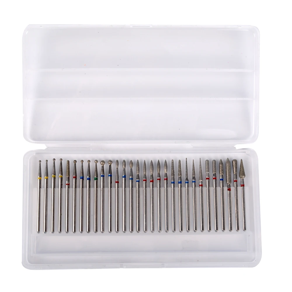 30 шт./компл. алмазные сверла для ногтей Гель-лак удаления фреза электрической