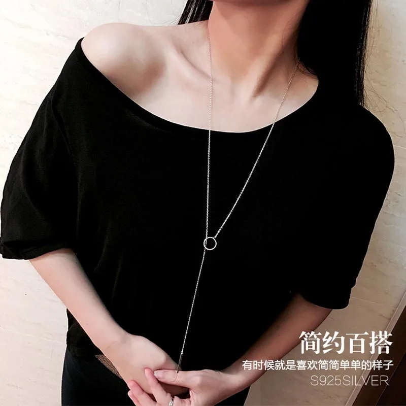 Колье из настоящего серебра Red Trees Brand Fashion Summer Fine Jewelry длиной 90 см для женщин в качестве подарка на день рождения.