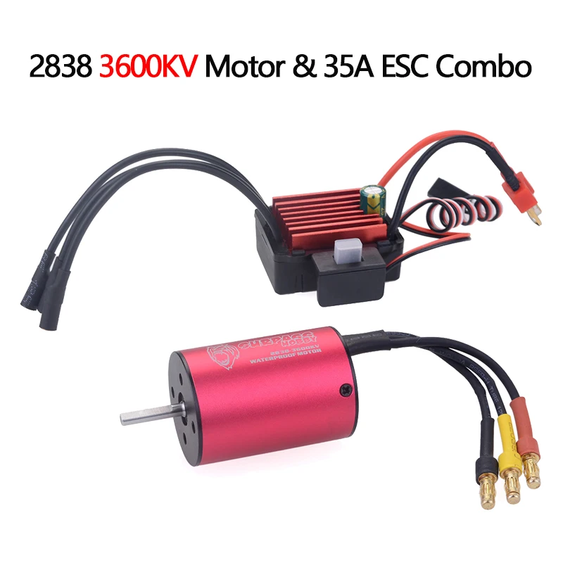 2838 3600KV 35A Surpasshobby KK комбо 2838 3200KV 3600KV 3700KV 4400KV бесщеточный двигатель w/35A ESC для Traxxas HSP Tamiya осевой 1/16 1/12 RC автомобиль - Цвет: 2838 3600KV 35A