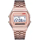 Часы наручные цифровые для мужчин и женщин, светодиодные кварцевые, модные повседневные Роскошные серебристые, 2021