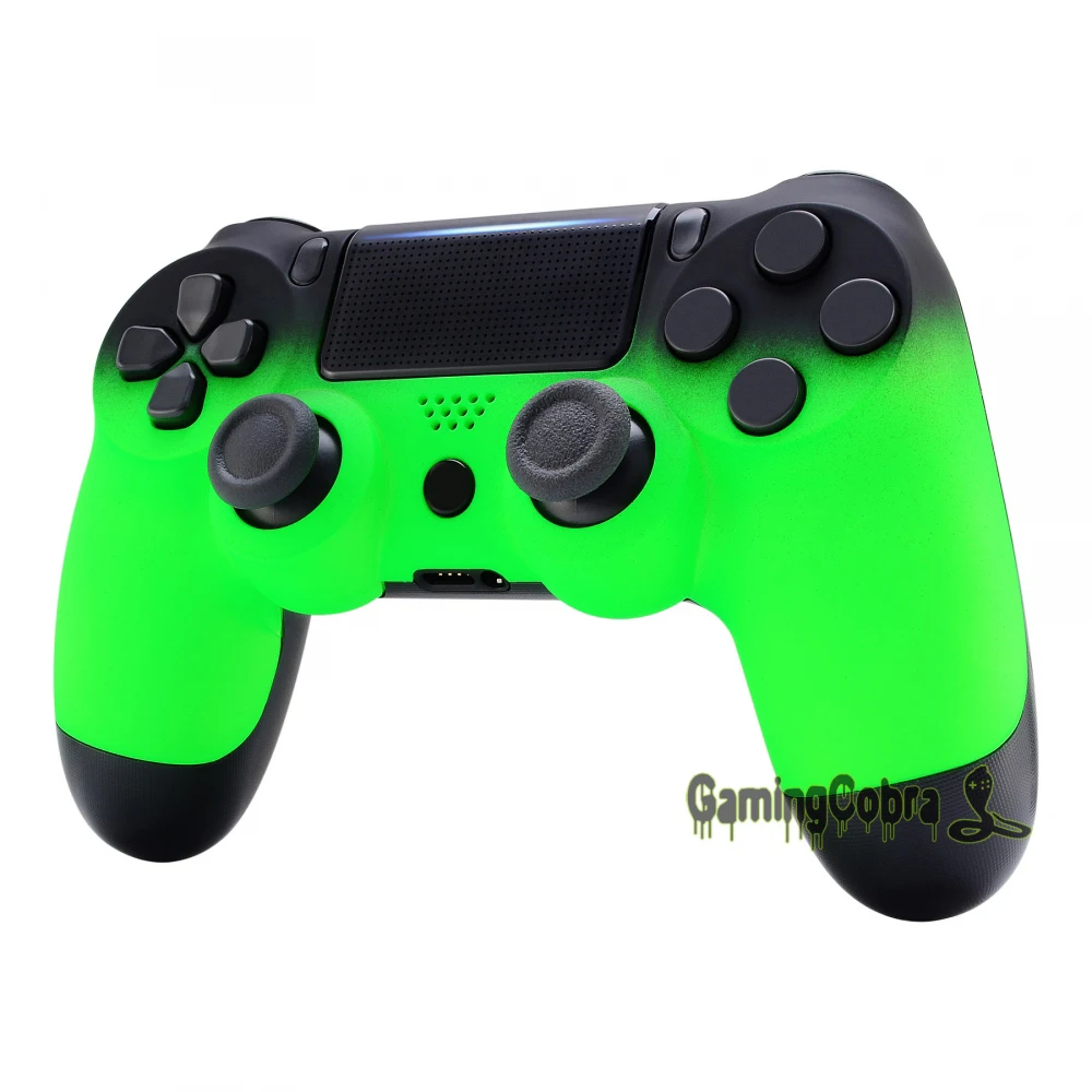 Тени Soft Touch зеленый спереди Корпус в виде ракушки Лицевая панель для PS4 Slim/для PS4 Pro контроллер(JDM-040 JDM-050 JDM-055)-SP4FX09