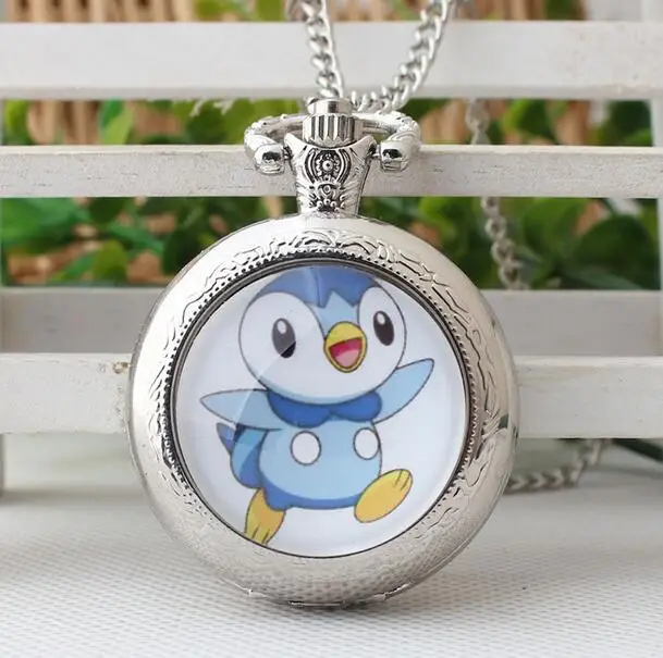

Покемон японская анимация мультфильм современные часы модные кварцевые кулон ожерелье карманные часы подарок