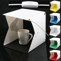 portable 2020cm mini folding studio diffuse soft box lightbox 2 led light black white photography background photo studio box