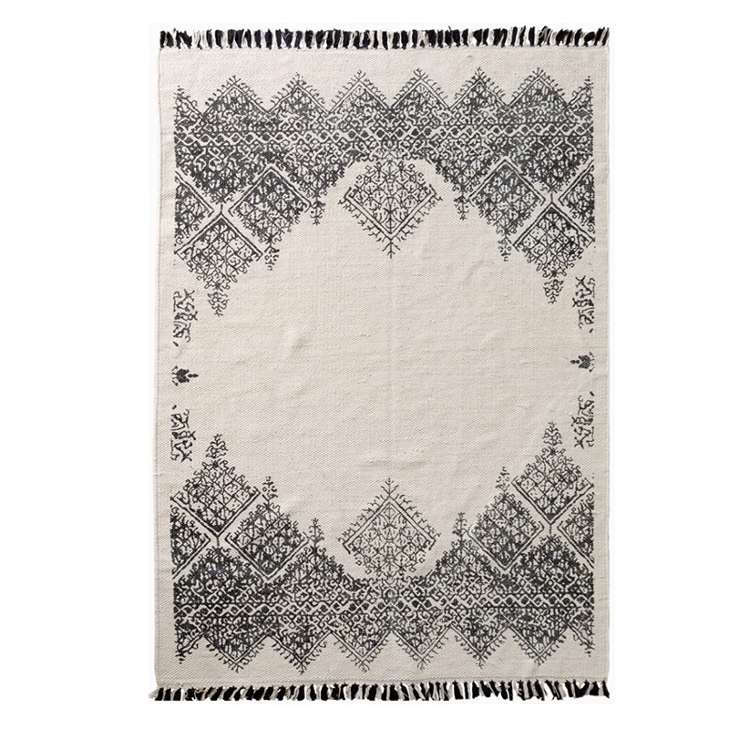 

Killim Cotton Soft Tassel Home Carpets For Living Room Kid Bedroom Decorate Carpet Morocco Floor Door Mat Simple Area Rug Mats