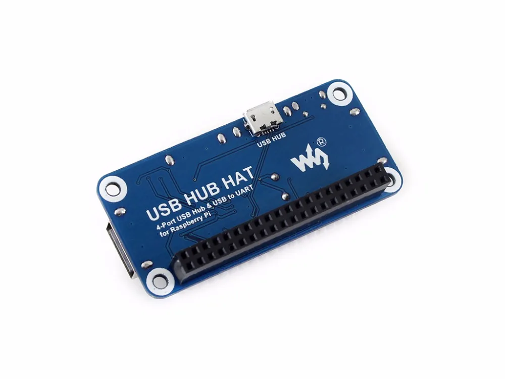 Waveshare 4-портовая стандартная шляпа для RPi Zero / W/B + /2B /3B USB-UART последовательной