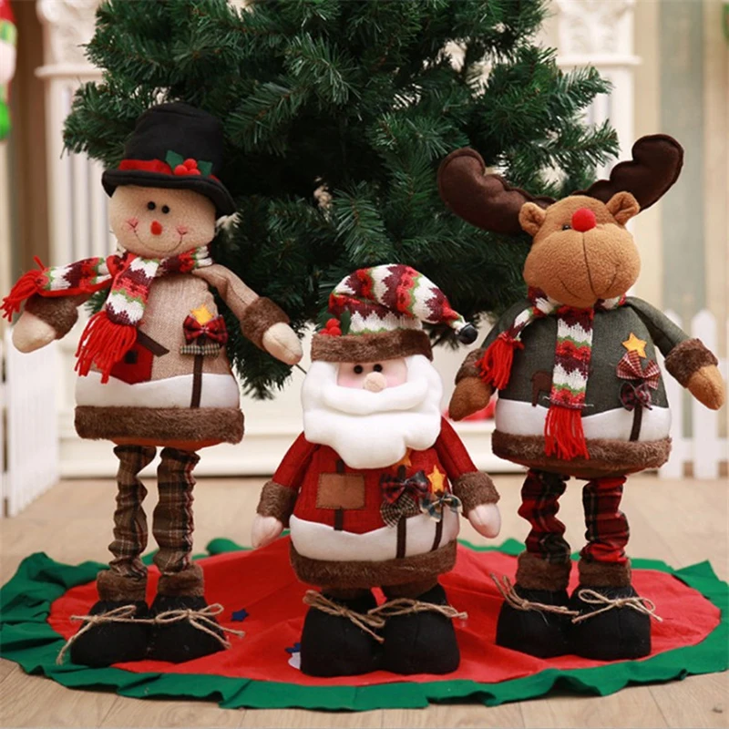 1 шт. стоящая большая Выдвижная Рождественская Кукла Санта Клаус/Снеговик/фигура