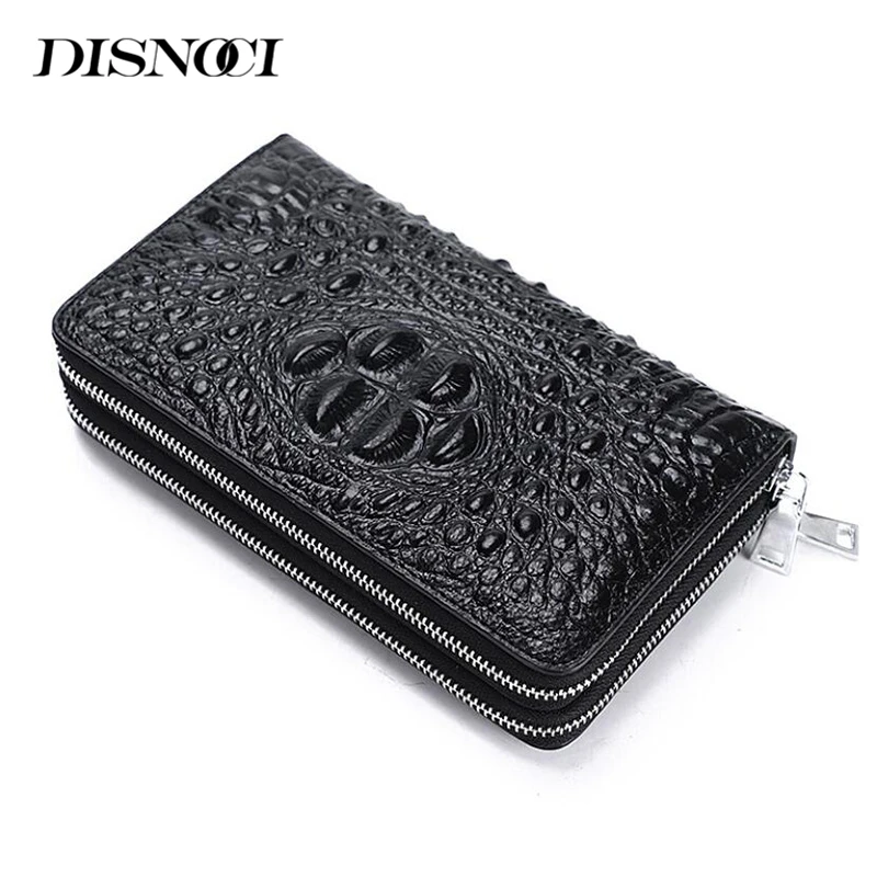 Мужской клатч из натуральной кожи с двойной молнией|Мужские кошельки| |