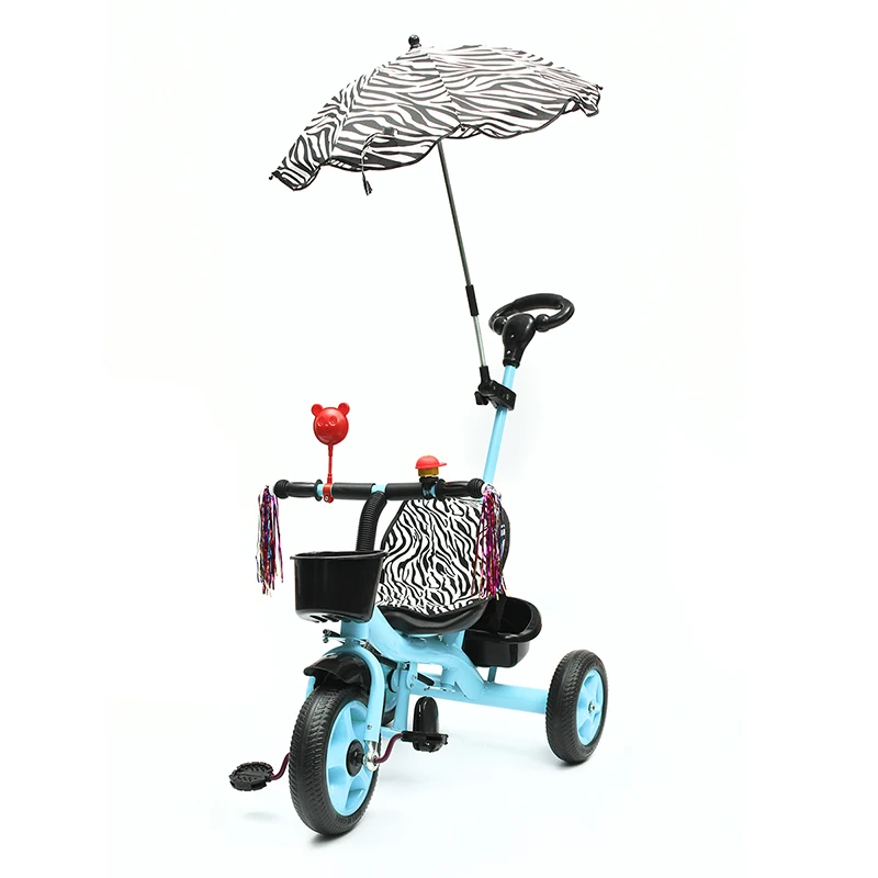 Baby Kids Toddler Trike Parent Handle Push Along TricycleDIY Bicycle Bike Walker New Infant Gift Indoor Outdoor With Umbrella