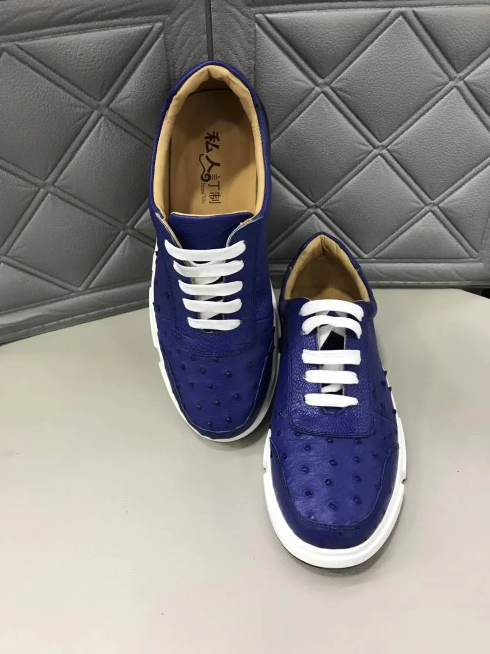 Новинка мужские туфли высшего качества из натуральной кожи страуса модные