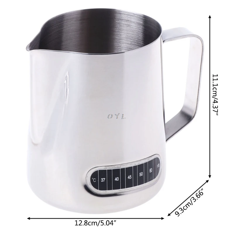 Кувшин для взбивания молока из нержавеющей стали кувшин бариста с термометром 600