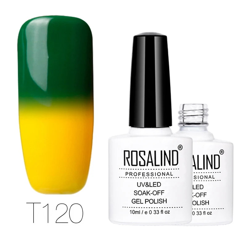 20 ROSALIND 10 мл Гель-лак для ногтей Хамелеон Температура Цвет меняющий лак для ногтей меняющий цвет под воздействием тепла УФ Гель-лак для ногтей - Цвет: 20