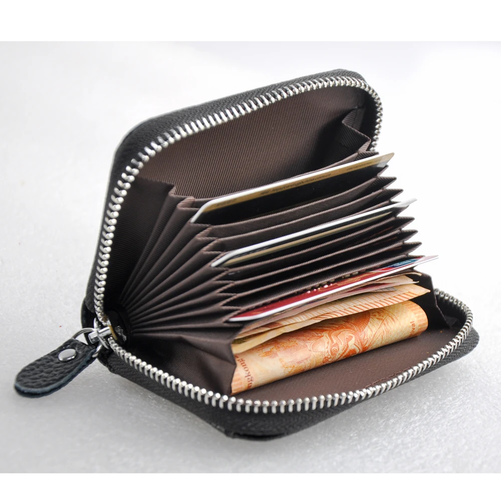 Aqcase молнии Для женщин мужчин кредитной карты держатель/Case держатель бумажник