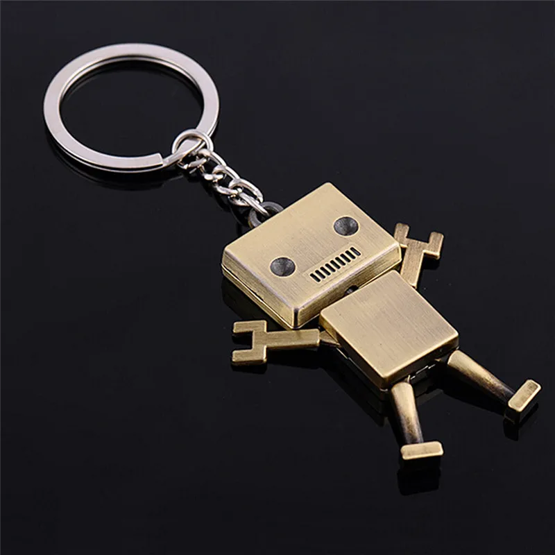 1 шт. хит продаж Новое поступление металлический 3d брелок в виде робота подвижный