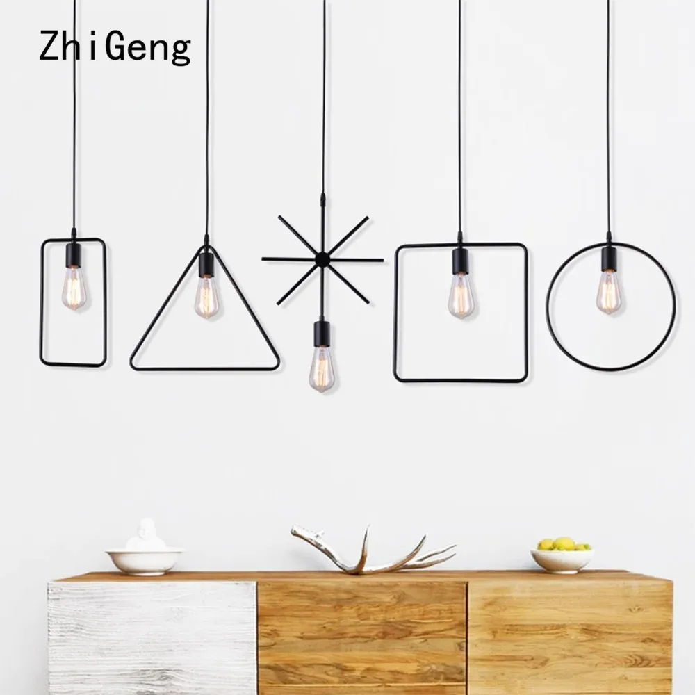 ZhiGeng E27 кухонный кулон промышленный многоугольник магазин одежды американская