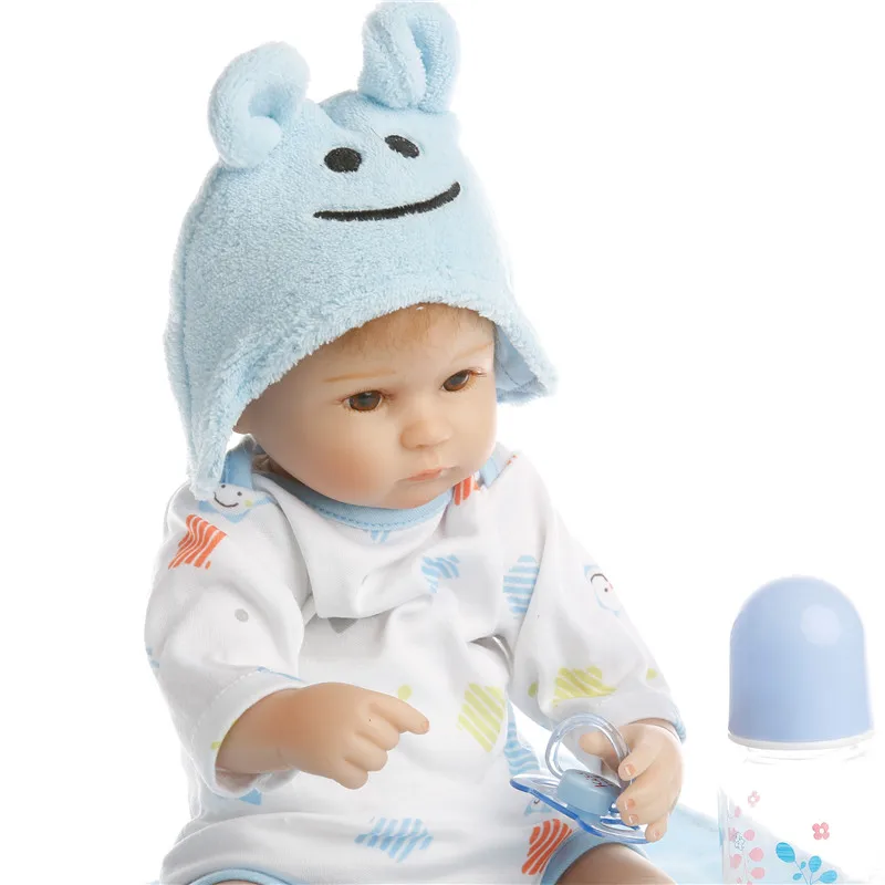 SanyDoll 16 дюймов 40 см силиконовые куклы для новорожденных реалистичные милый синий