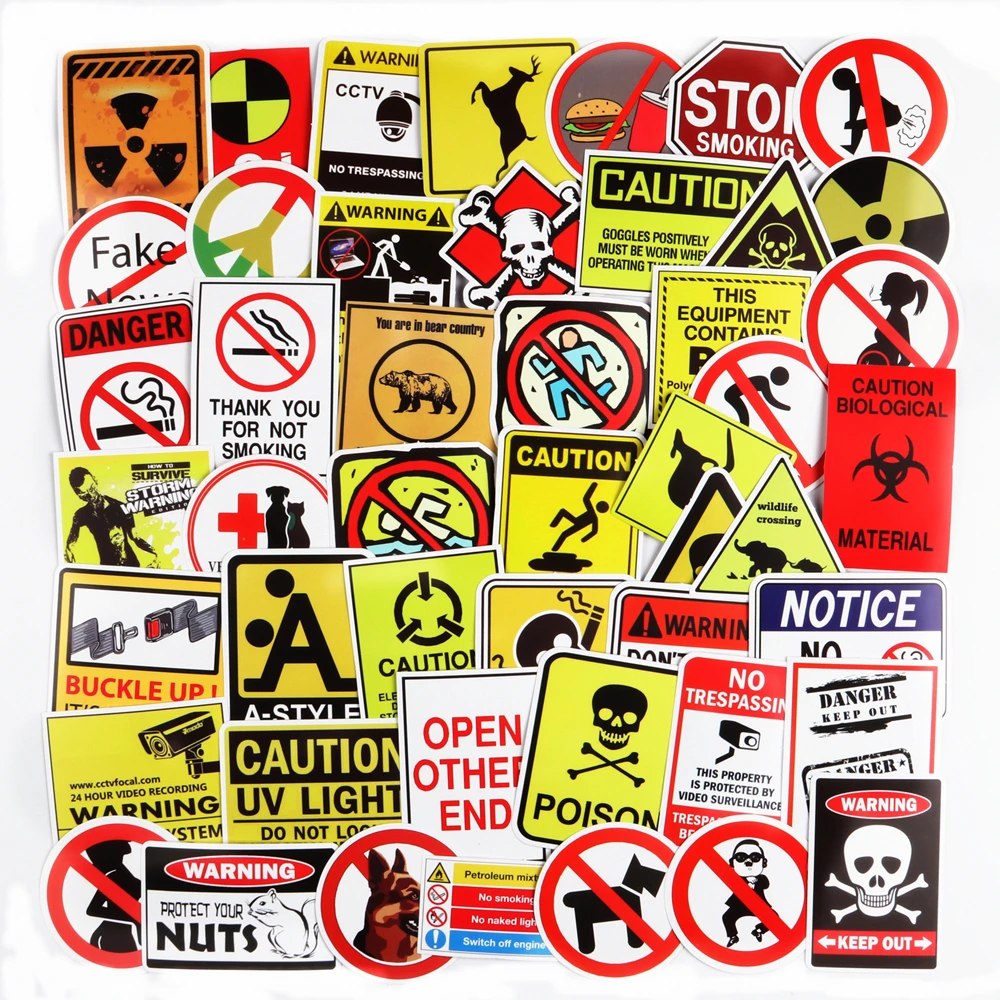 Наклейка с Предупреждение ительным знаком наклейка забавными символами для