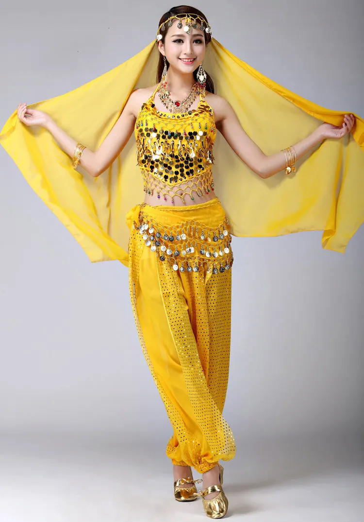 Belly Dance Costume Set Womens Dancing Sets Tribal Bollywood Indian Dress Performances Bellydance | Тематическая одежда и