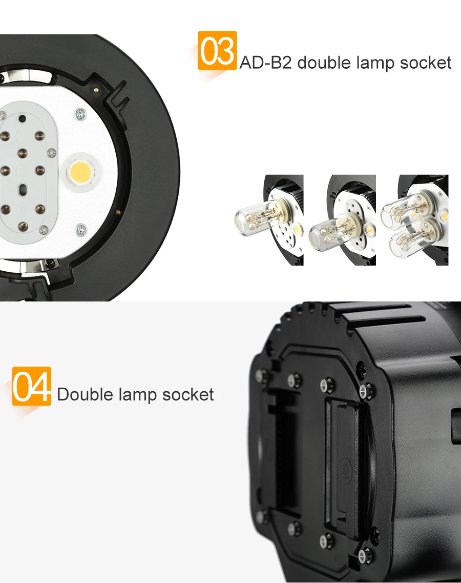 Godox AD-B2 Bowens крепление двойные трубы светильник головной кронштейн для AD200 портативная Вспышка Speedlite