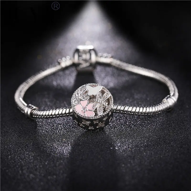 Pandora8 17-22 см медная цепочка со змеей застежка браслет ручной работы оригинальные бусины сердце талисман Микки Браслеты и браслеты для женщин pulseira - Окраска металла: Pandora8
