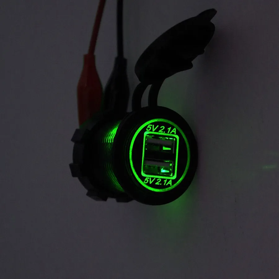 HYZHAUTO 1 шт. автомобильное USB зарядное устройство адаптер 4.2A двойной USB разъем зарядное устройство мощность для мотоцикла Авто Грузовик ATV Лодка