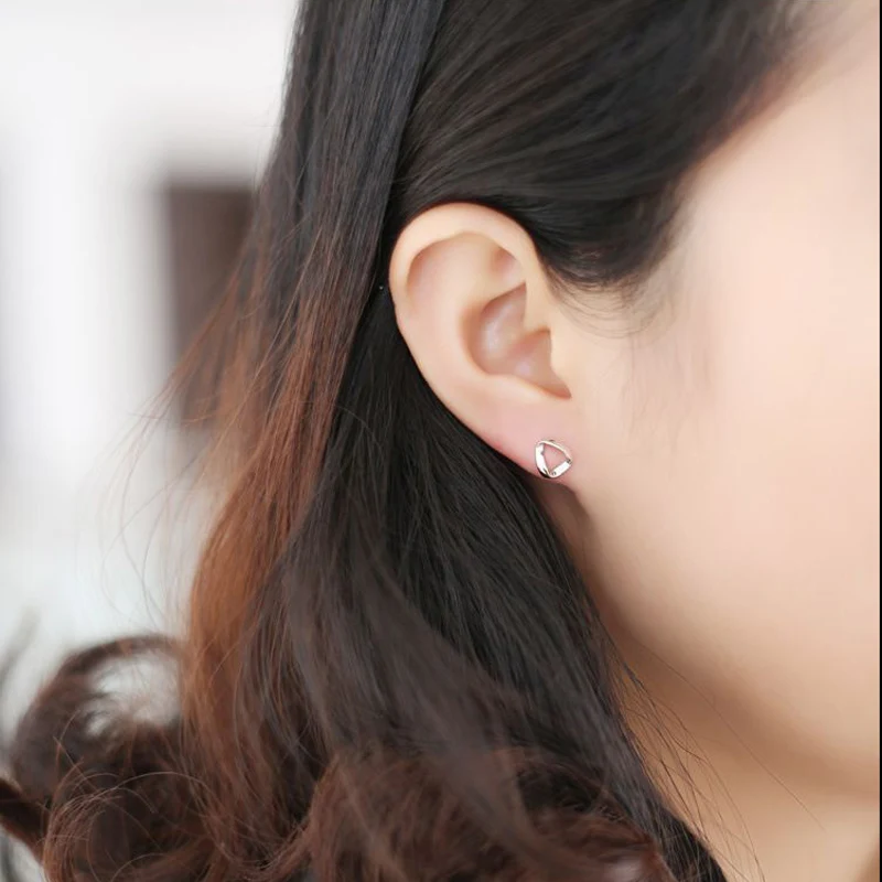 Limited edition 925 pure svtriangle brief all-match stud earring anti-allergic | Украшения и аксессуары
