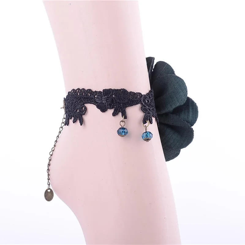 Fashion Women's Lace Big Flower Anklet for Women/Girl Beach Jewelry | Украшения и аксессуары