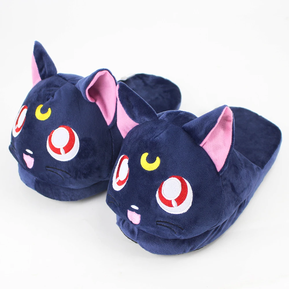 28cm cute Hot anime black cat winter indoor slippers shoes for warm girls birthday gift | Игрушки и хобби